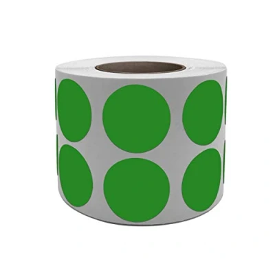 Afbeelding van Royal Green Groene rol kleurcoderingslabels 1,9 cm diameter ronde stip stickers in groen 19 mm 1050 Pack