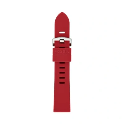 Afbeelding van Fossil Unisex Strap Bar 20mm Siliconen, rood,