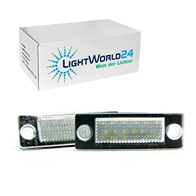 Afbeelding van LIGHTWORLD24 led kentekenplaatverlichting met E keurmerk, vervanging voor Golf Passat Variant Jetta Touran T5 Caddy Superb Octavia, Canbus 18 SMD lamp, 2 stuks