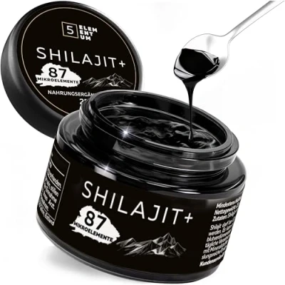 Afbeelding van Shilajit Original Himalaya 80% fulvinezuur 25g Premium Mumijo hooggedoseerd, met de hand geoogst van besneeuwde hellingen op 6.000 m hoogte incl. 500 mg doseerlepel