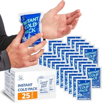 Afbeelding van 25 stuks Instant Cold Pack Wegwerp Ice Packs voor verwondingen Koud Kompres Ijspak Pijnverlichting, Zwelling 6 x 4,5 inch