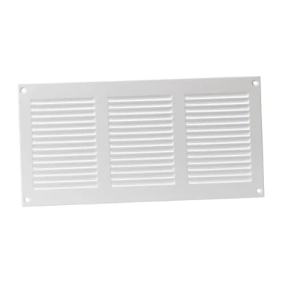 Afbeelding van 300x150mm Ventilatierooster met Insectenhor Metalen Ventilatieroosters Toevoer en Afvoerrooster Staal, Wit
