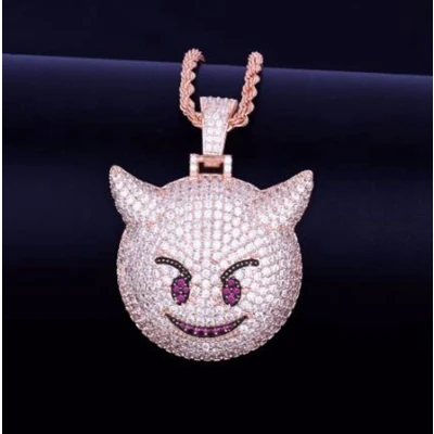 Afbeelding van Little Devil Smile hanger met ketting Rosé goud