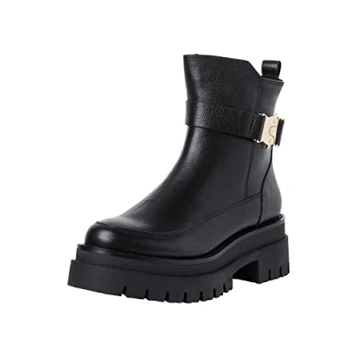 Afbeelding van Marco Tozzi Dames 2 25820 29 leren laars mode laarzen, zwart/goud, 38 EU