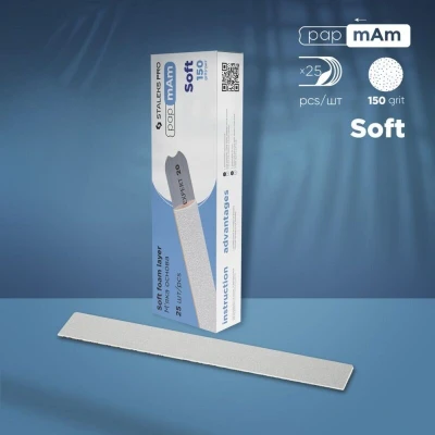 Afbeelding van Staleks Pro Expert 20 White PapmAm Rechte Vijl Soft Base Grit 150 25 Stuks (DFCE 150/25W)