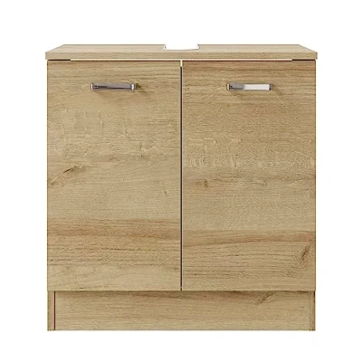 Afbeelding van Pelipal wastafelmeubel Quickset 301 in Riviera eiken dwars NB, 60,2 cm breed, wastafelkast zonder wastafel met 2 deuren