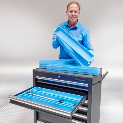 Afbeelding van Datona Vakverdeling Met 1 Compartiment 10 Stuks (56 x 10,5 3,7 cm) Blauw