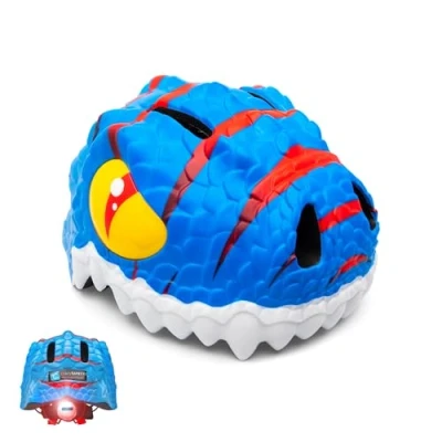 Afbeelding van Crazy Safety Kinderfietshelm Blauwe Draak S/M 49 55 cm verstelbaar