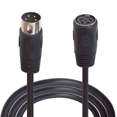 Afbeelding van 4 pins DIN connectorkabel, mannelijk naar vrouwelijk verlengconnector voedingskabel voor audio digitale apparaten (1 meter)