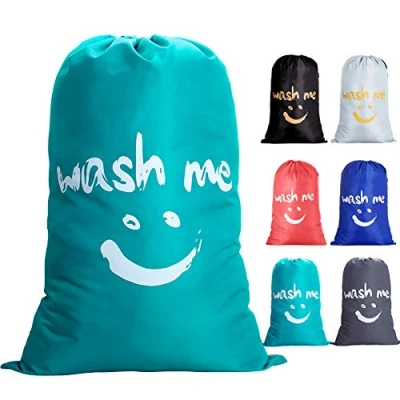 Afbeelding van Ihomagic Waszak voor op reis, vuile was, wasverzamelaar, grote opvouwbare wasmand, opbergtas, wasmand wasbakstof, 120l , 61 x 92 cm, blauw