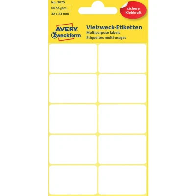 Afbeelding van Etiket Avery Zweckform 3075 32x23mm wit 60 stuks Pak a 6 vel 10
