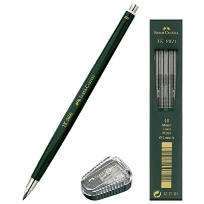 Afbeelding van Faber Castell 139400 vulpotlood TK 9400, stiftdikte: 2 mm, hardheid: naar keuze, schachtkleur: groen + Ersatzminen und Minenspitzer B