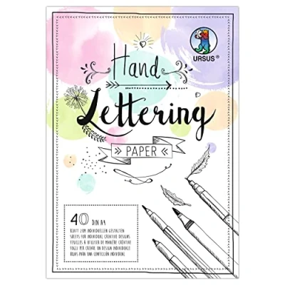 Afbeelding van Ursus 24954699 Handletteringpapier pastelmix in DIN A4, 130 + 300 g/m², 20 vellen kleitekenpapier en fotokarton elk 5 kleuren, voor creatieve ontwerpen