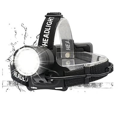Afbeelding van WESLITE XHP70.2 hoofdlamp, led, oplaadbaar, superhelder, 10.000 lumen, krachtige koplamp, zoombaar, hoofdlamp voor werk, jacht, constructie met 3 batterijen