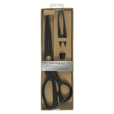 Afbeelding van Scharen: Geschenkset: Kleermakersschaar (28cm), Draadschaar (10cm) en Vingerhoed: Zwart