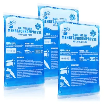 Afbeelding van Robin Goods® 3x meervoudige kompressen 16 x 9 cm Herbruikbare warme en koude koel warmtekussen, magnetronbestendig Voor eerste hulp, sportblessures pijnverlichting