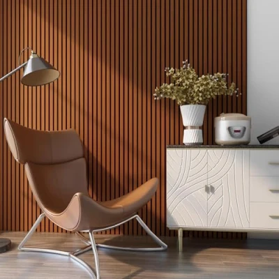Afbeelding van Akoestisch Wandpaneel Vang set van 12 mdf 8,64 m² teak