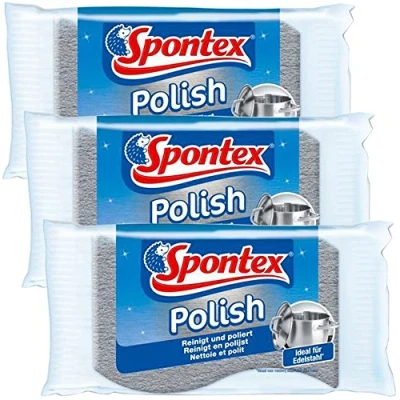 Afbeelding van Spontex roestvrijstalen reinigers, reinigt en gepolijst, ideaal voor pannen oppervlakken (3 stuks)