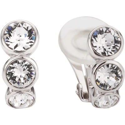 Afbeelding van Traveller Clip Oorbellen Oorclips Dames Zilverkleurig Kristal Preciosa kristallen 155805