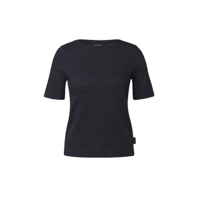 Afbeelding van Cecil MIT Struktur Tshirt basic, Dames, Maat: XXL, Blau