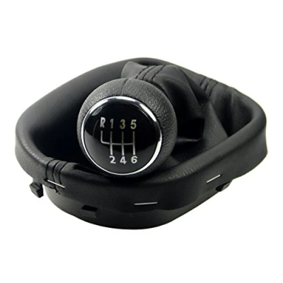 Afbeelding van L &amp; P Car Design L&amp;P A263 1 versnellingspookknop zwart 6 versnellingen compatibel met VW Touran 1T Caddy III 3 compleet frame Plug Play reserveonderdeel voor 1T0711113 2K0711113 1T0711456
