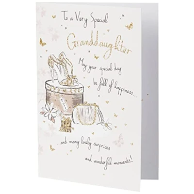 Afbeelding van Piccadilly Greetings Group Ltd MOOIE GLITTER GECOATEERD TOT EEN ZEER SPECIALE GROOTDOCHTER VERJAARDAGSWENKAART, Witte Rook, 7 x 5 inch