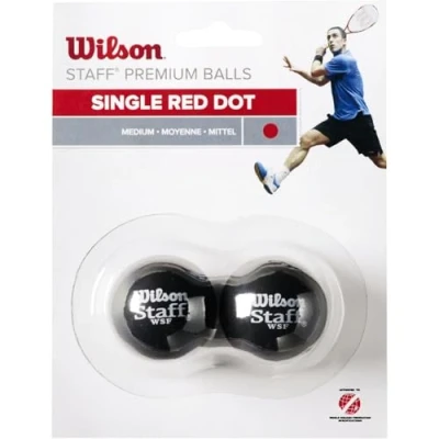 Afbeelding van Wilson Staff Squash Red Dot 2 Pack Ball WRT617700, Unisex, Zwart, piłki do squasha, maat: One size
