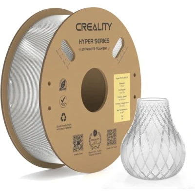 Afbeelding van Creality Officieel Hyper PETG Filament 1.75mm, Hoge Snelheid 30 600mm/s 3D Printer PETG, Dimensionale Nauwkeurigheid ± 0.03 mm, 1KG(2.2lbs) Spoel Transparant