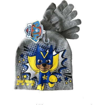 Afbeelding van Paw Patrol Muts en Handschoenen set Grijs Chase Superpup Maat 54
