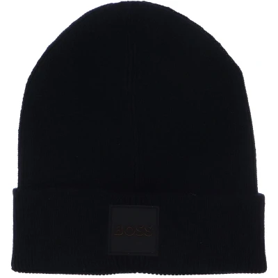 Afbeelding van BOSS dop Foxxy Beanie Dark Blue donkerblauw