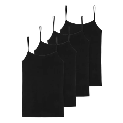 Afbeelding van Schiesser 4ER PACK Hemd, Dames, Maat: 48, Schwarz