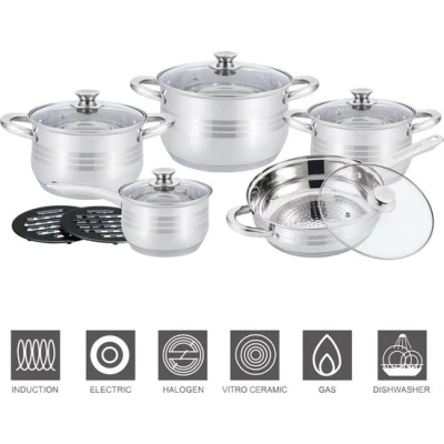 Afbeelding van Swiss Pro+ Luxe Pannenset 13 Delig (1330) RVS/INOX
