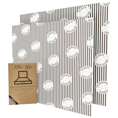Afbeelding van Kitchen Helpis® afzuigkap vlakfilter, 2 stuks, vlakfilter voor afzuigkappen, 57x54 cm, 1 mm dun, met verzadigingsindicator