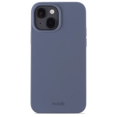 Afbeelding van Apple iPhone 15 Hoesje Siliconen en TPU (zacht) Holdit Hardcase/Backcover Donkerblauw Telefoonhoesje