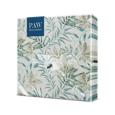 Afbeelding van PAW Papieren Servetten 3 laags (33 x 33 cm) I 20 Stuks Gedrukt met Inkt op Waterbasis Verjaardag Decoratie Tafelversiering Natuur, Dieren Motief Kleur: Natural Flow
