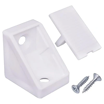 Afbeelding van SKIR&#039;CO (100 stuks) Witte plankbeugels 25 x mm, kunststof haakse verbinding, 90 graden meubelhoekbeugel, inclusief schroeven