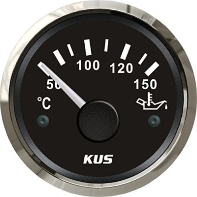 Afbeelding van KUS Temperatuurmeter Meter Indicator, 50 150℃, 12V/24V, 52MM (2&quot;) achtergrondverlichting (zwart)