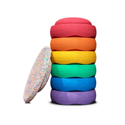 Afbeelding van Stapelstein rainbow met super confetti balance board classic limited edition 6+1 gratis