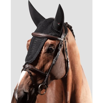 Afbeelding van Equiline Ruben Soundless Fly Veil With Fastening Loop Blue Maat Full