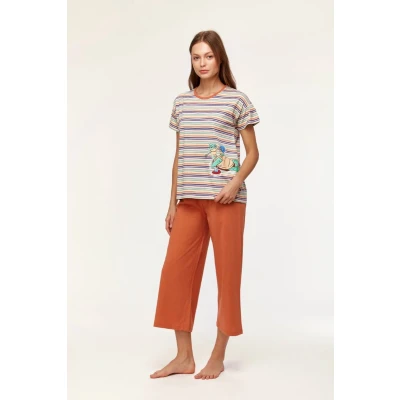 Afbeelding van Woody Meisjes Dames Pyjama multicolor maat 164/14J