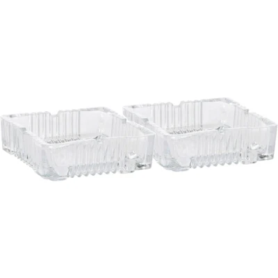 Afbeelding van Excellent Houseware set van 2x stuks vierkante glazen transparante asbak 10 cm Asbakken
