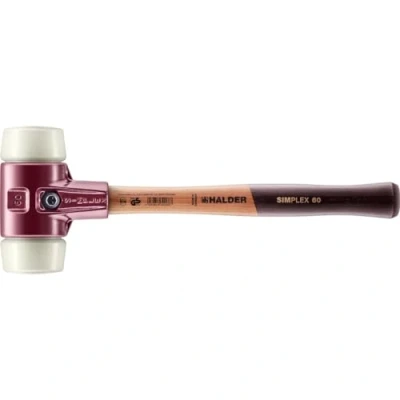 Afbeelding van Halder Kunststofhamer lengte 405 mm hoofd d. 60 hard hout nylon wit 1 stuk 3008.060