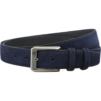 Afbeelding van Houtkamp Suede Leren Pantalon Riem Dames / Heren Echt Leer Blauw Riemmaat 115