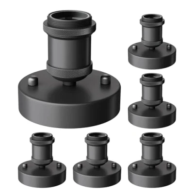 Afbeelding van ledscom.de 6 stuks Plafondlamp/lamphouder RETRA, mat zwart, 1x E27 max. 60W