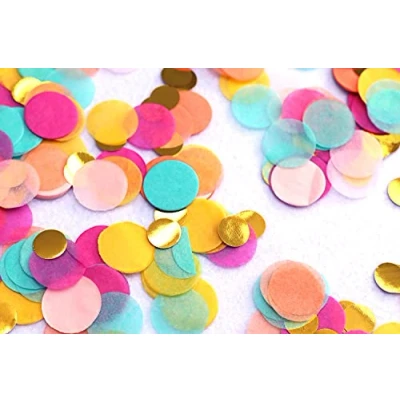 Afbeelding van Regendeko 1000 stuks regenboogserie roze goud blauw perzik papier confetti bruiloft verjaardagsfeest decoratie