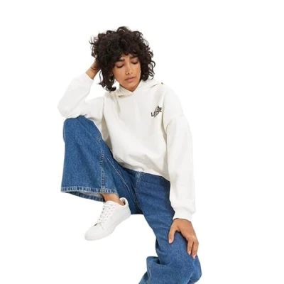 Afbeelding van Trendyol Beige Print Op De Achterkant Gedetailleerd Dik Fleece Gebreid Sweatshirt Met Capuchon Twoaw22Sw0711