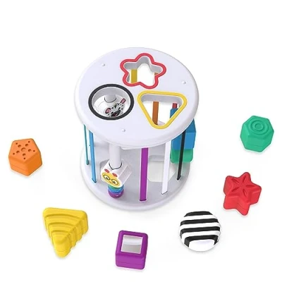 Afbeelding van Baby Einstein Zen &amp; Cal&#039;s Playground sorteerspeelgoed met 6 vormen voor het ontdekken van en kleuren, sensorische speelgoedset zuigelingen tot peuters, veelkleurig