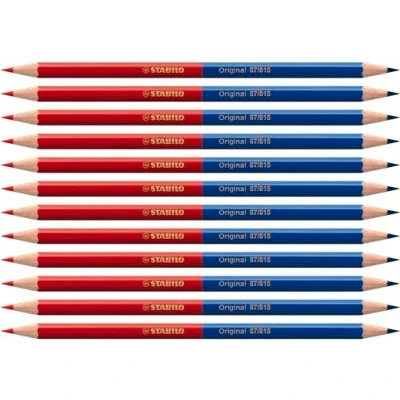 Afbeelding van STABILO Original Kleurpotlood Met Elastische Kern Voor Haarfijne Lijnen Rood/Blauw Doos 12 Stuks