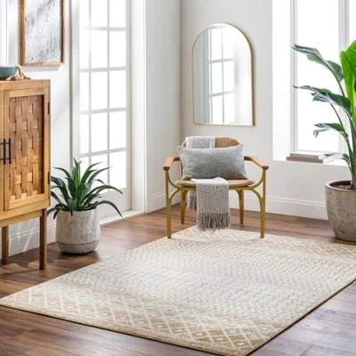 Afbeelding van SURYA Vloerkleed Woonkamer, Slaapkamer Scandinavisch Boho Tapijt MILA Ivoor/LichtBruin 120x170 cm