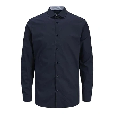 Afbeelding van Jack &amp; Jones Jprblaparker Detail L S NOOS Overhemd, Heren, Maat: XXL, Perfect navy